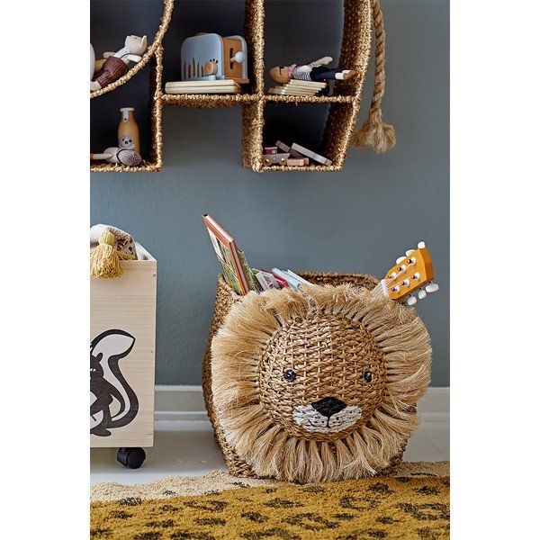 Детска кошница за играчки от плетеница в естествен цвят 52x32x36 cm Harrison – Bloomingville Mini-image-1