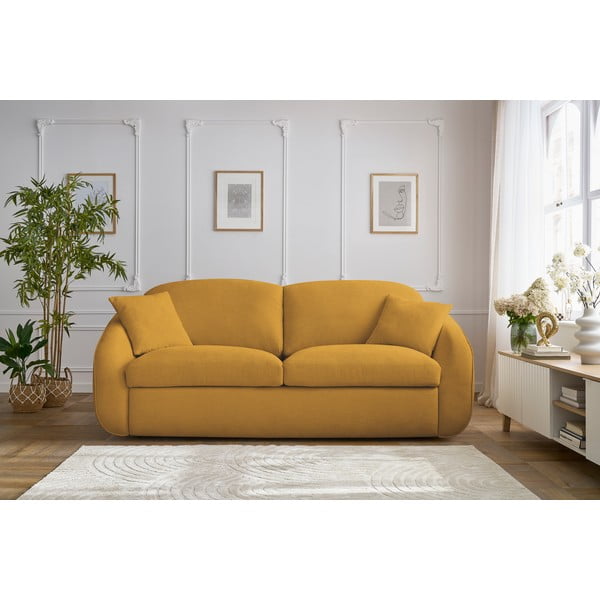 Жълт разтегателен диван 235 cm Cezanne – Bobochic Paris-image-1