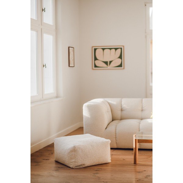 Бежова табуретка от прежда с примки от букле Keno – noo.ma-image-1