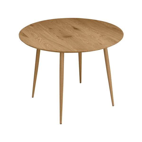 Кръгла трапезна маса от декор от дъб  в естествен цвят  ø 100 cm Monza – Støraa