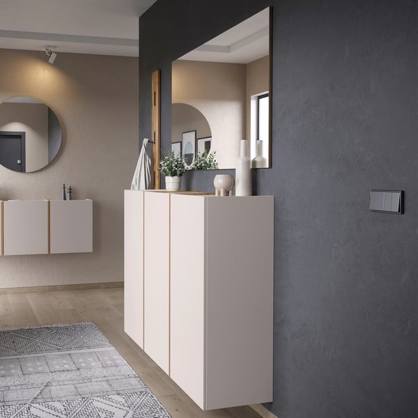 Комплект за коридор в кремав и естествен цвят 168x200x37 cm Libbiano – Germania-image-1