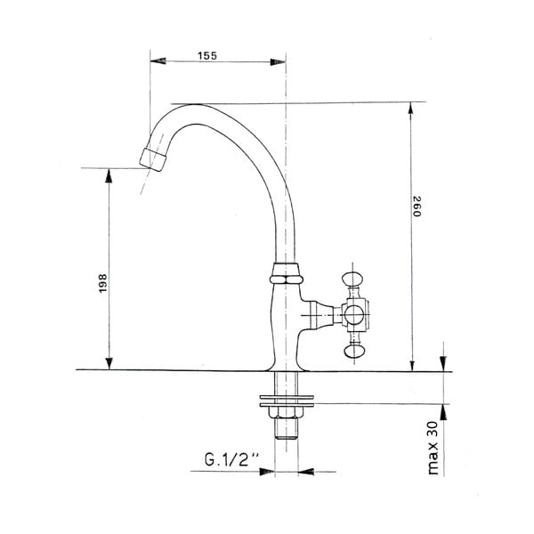 Стоящ вентил за мивка в лъскаво-сребрист цвят Antea – Sapho-image-1