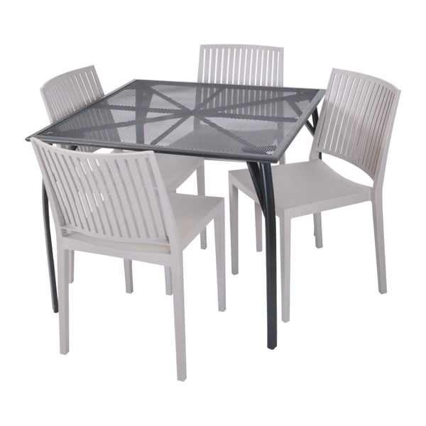 Бежов пластмасов градински стол Bars - Rojaplast-image-1