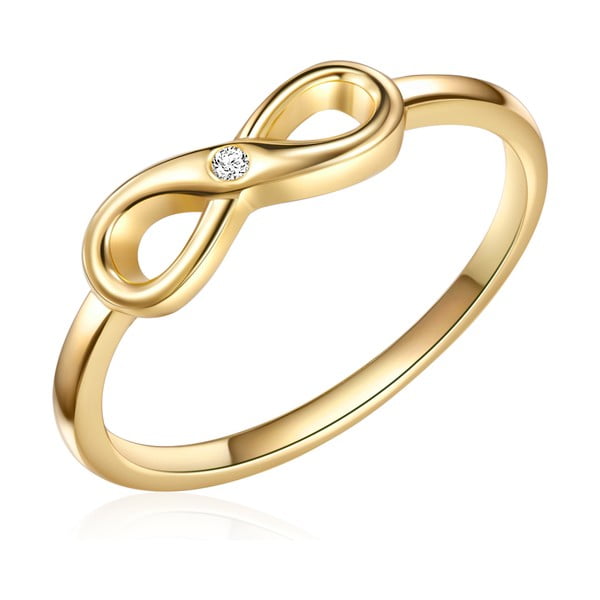 Pozlacený prsten s pravým diamantem Tess Diamonds Emmy, vel. 54