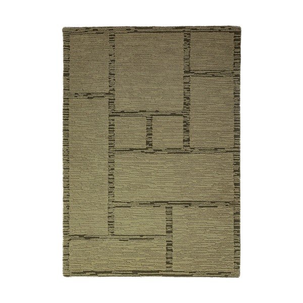 Зелен ръчно изработен вълнен килим 160x230 cm Harris Modula Wool – Flair Rugs