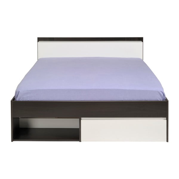 Hnědá dvoulůžková postel se 3 zásuvkami Parisot Aubrée, 160 x 200 cm