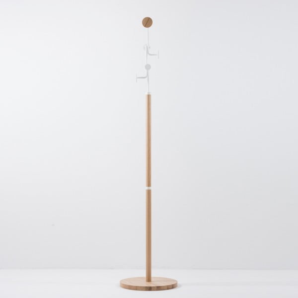 Подова етажерка от масивна дъбова дървесина с бели детайли Hook - Gazzda-image-2