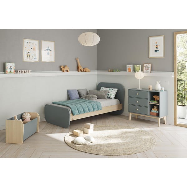 Детска библиотека сиво-зелена 70x42x35 cm Esteban – Marckeric-image-1