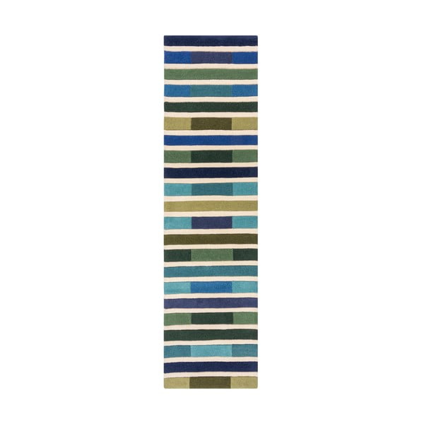 Зелен вълнен килим 230x60 cm Piano - Flair Rugs