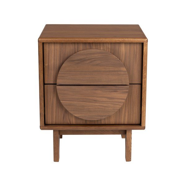 Кафяво нощно шкафче от декор от орех Groove – Zuiver