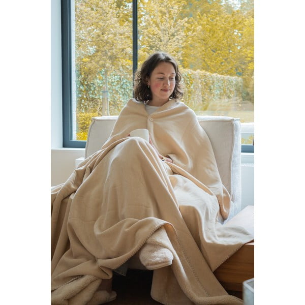 Одеяло от микроплюш в цвят слонова кост 150x200 cm Tomo – Tiseco Home Studio-image-1