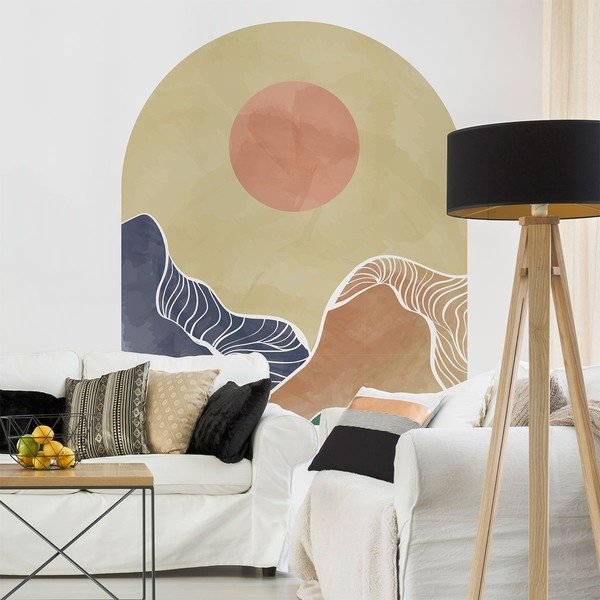 Стикер за стена 120x140 cm Abstract Rising Sun Arch - Ambiance-image-1