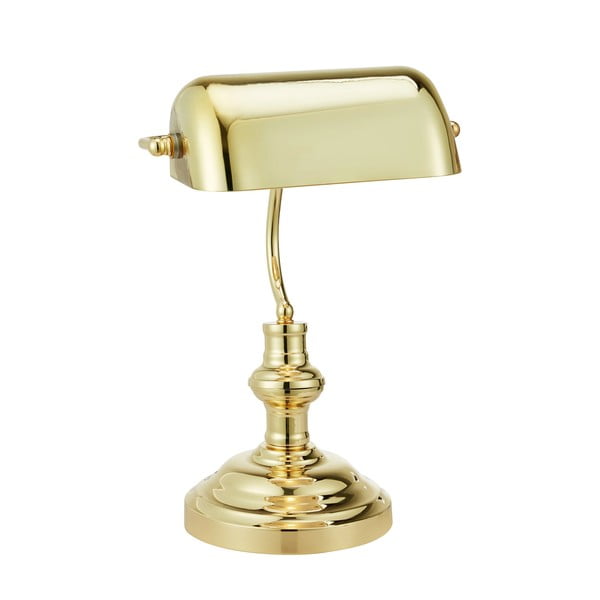 Настолна лампа в месингов цвят със стъклен абажур (височина 42 cm) Bankers – Markslöjd