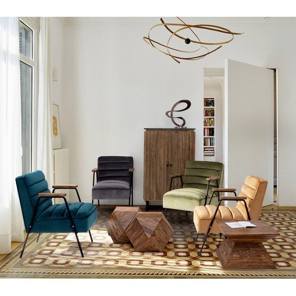 Масичка за кафе от масивен шишам в тъмно естествен цвят 42x42 cm Egypt – Bizzotto-image-3