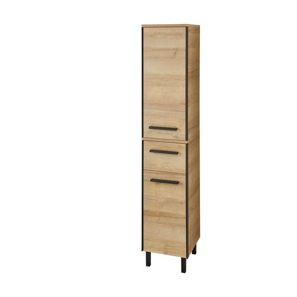 Стенен шкаф за баня от декор от дъб  в естествен цвят 70x30 cm Quickset 395 – Pelipal-image-4