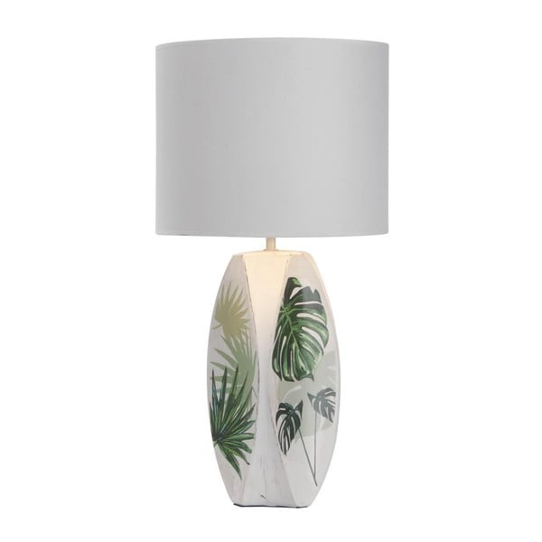 Бяло-зелена настолна лампа с текстилен абажур (височина 59 cm) Palma - Candellux Lighting