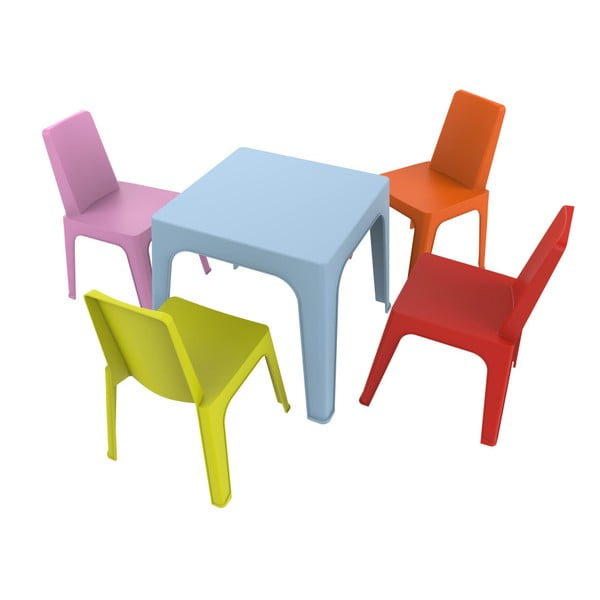 Детски градински комплект 1 синя маса и 4 стола Julieta - Resol