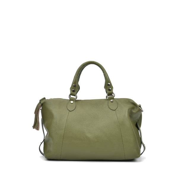 Зелена кожена чанта Vivi - Mangotti Bags