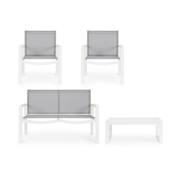 Бял алуминиев градински комплект от за отдих за 4 Kallen   – Bizzotto-image-2