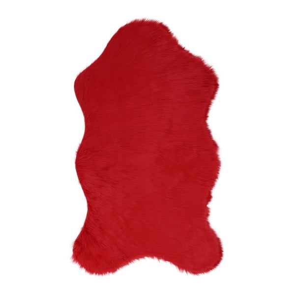 Червен килим от изкуствена кожа Pelus Red, 90 x 150 cm - Unknown