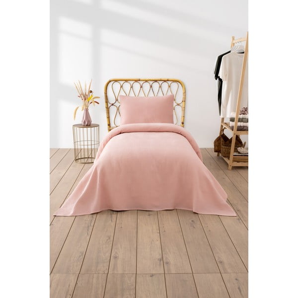Розово покривало за легло 160x220 cm Waffle – Mijolnir