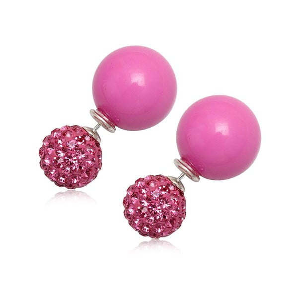Náušnice Double Pearl Pink