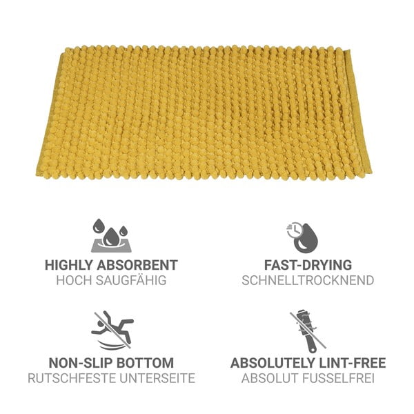 Жълт текстилен килим за баня 50x80 cm Solivo – Wenko-image-4
