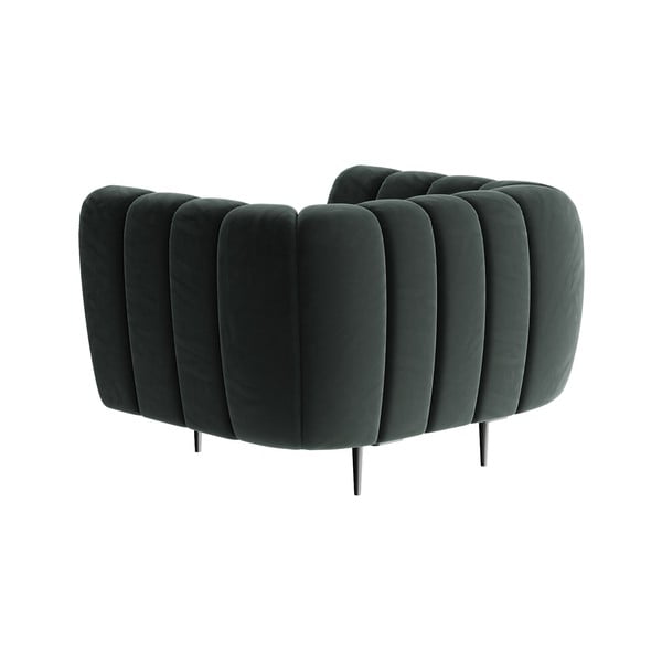 Тъмно сиво кадифено кресло Shel - Ghado-image-3