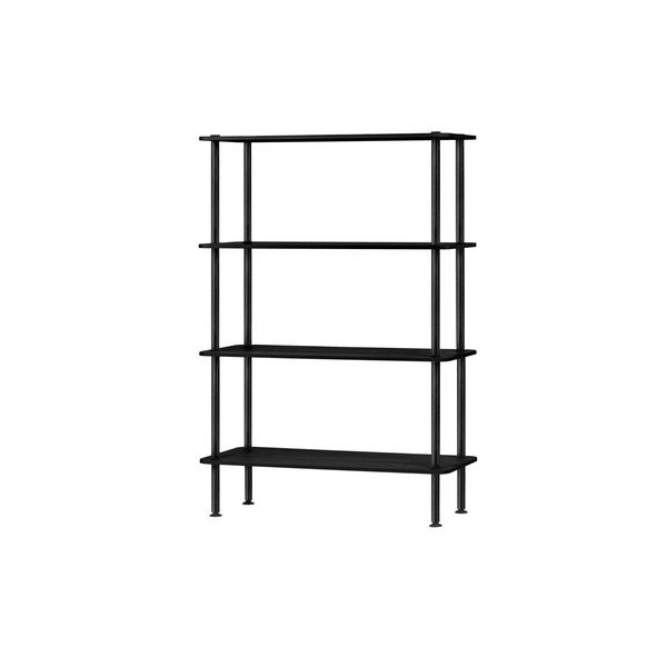 Черен стелаж от декор от дъб  80x127x35 cm Teidi – noo.ma