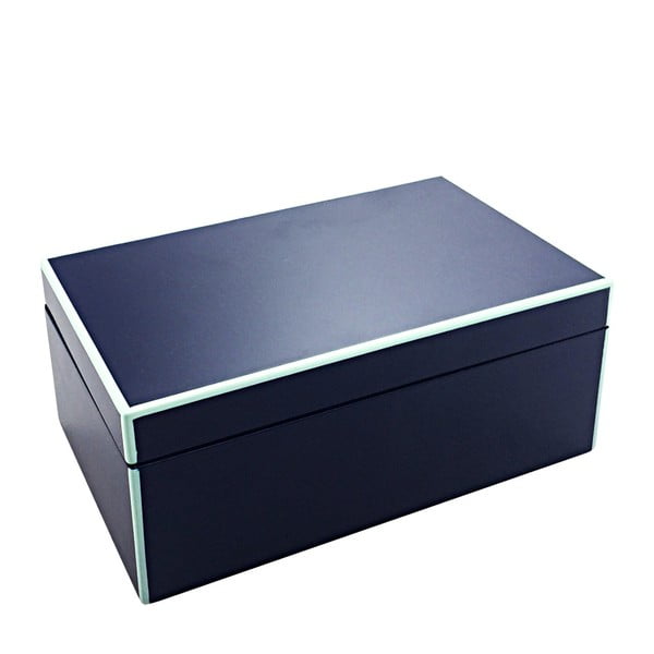 Modrá úložná krabice a'miou home Secreta, výška 10,5 cm