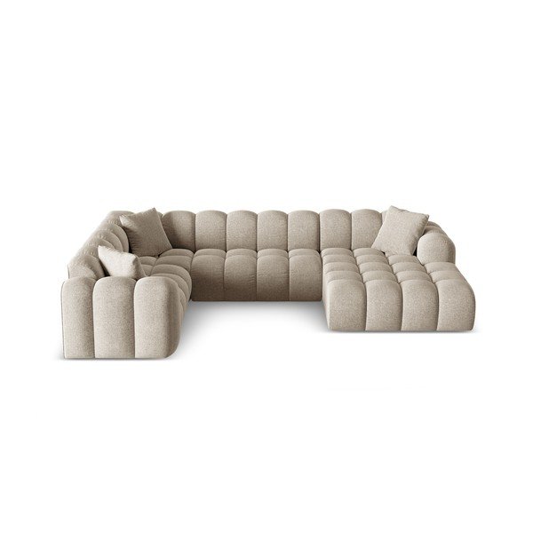 Светлокафяв шенилов ъглов диван (ляв ъгъл/U форма) Treno – Cosmopolitan Design