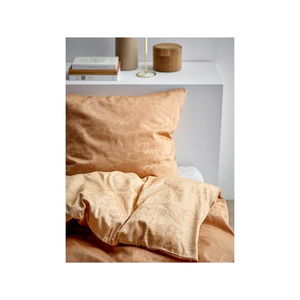 Оранжево памучно спално бельо от сатен за единично легло 140x200 cm Infinity - Södahl-image-1