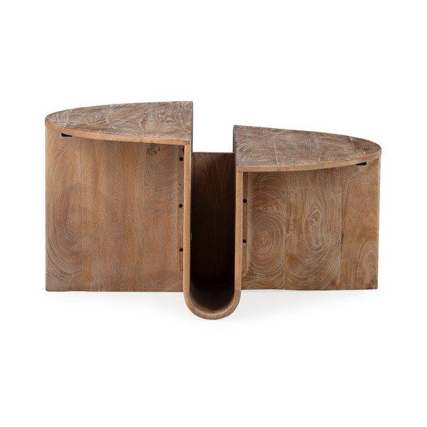 Кръгла масичка за кафе от масивно манго в тъмно естествен цвят ø 80 cm Divya – MOME-image-1