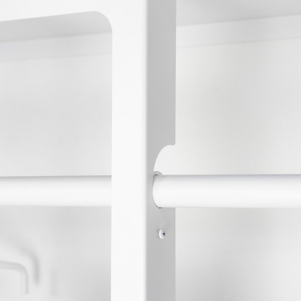 Бяла стоманена стенна закачалка с рафт 100 cm Luno Large – Spinder Design-image-4