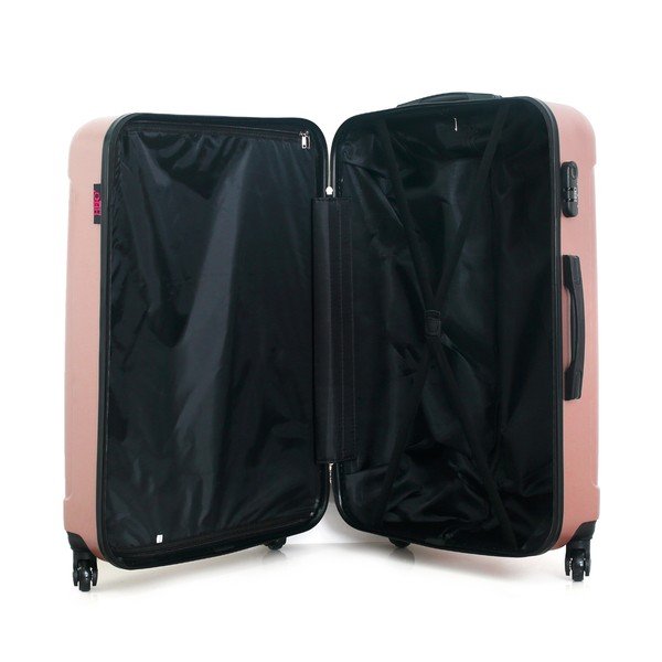 Куфар за пътуване Fogo в розово злато на колелца, 93 л - Hero-image-1