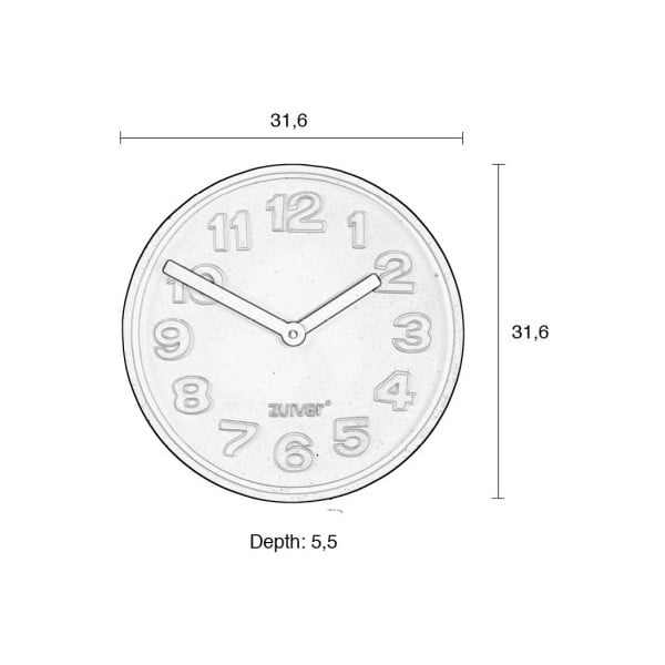 Стенен часовник от черен бетон с черни стрелки от бетон - Zuiver-image-1