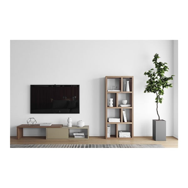 Сива променлива маса за телевизор с орехов фурнир Move - TemaHome-image-4