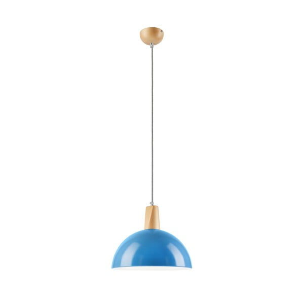Синя висяща лампа със стъклен абажур - LAMKUR