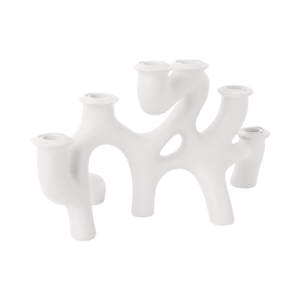 Бял свещник от полирезин Swirls - PT LIVING-image-3