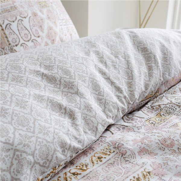 Бежово памучно спално бельо 200x200 cm Iniko Patchwork - Pineapple Elephant-image-4