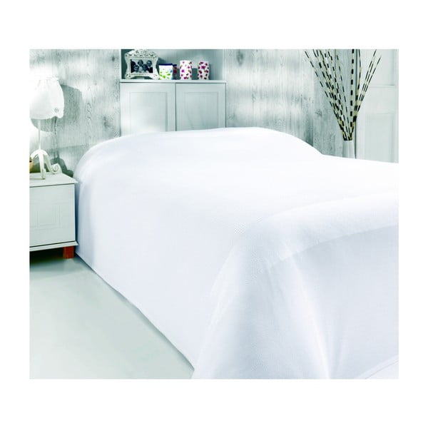 Бяла олекотена покривка за легло от бамбукови влакна върху двойно легло Classic, 200 x 240 cm - Mijolnir