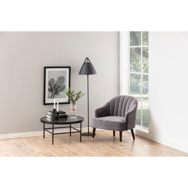 Черна кръгла маса за кафе ø 80 cm Hoya - Actona-image-1