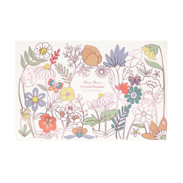 Хартиени подложки за хранене в комплект 8 бр. 28x42.5 cm Butterflies & Flowers – Meri Meri