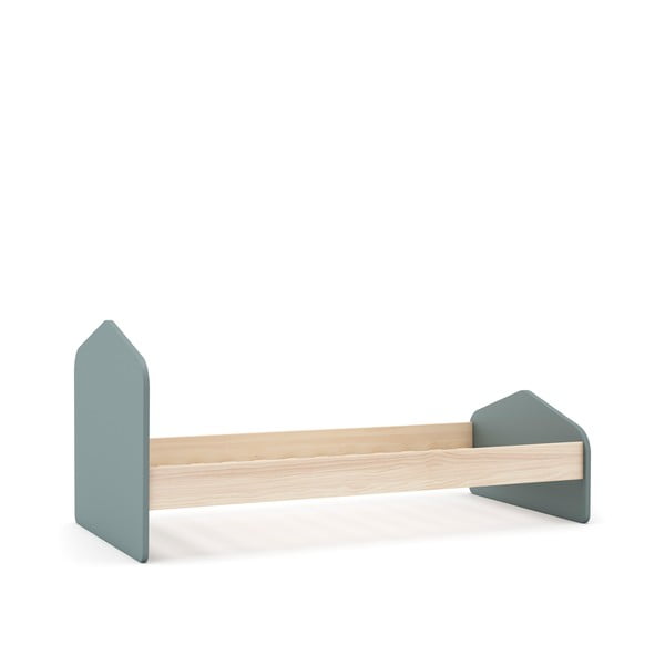 Детско легло 90x190 cm от декор от бор с включена подматрачна рамка в естествен цвят/сиво-зелено Estefania – Marckeric-image-4