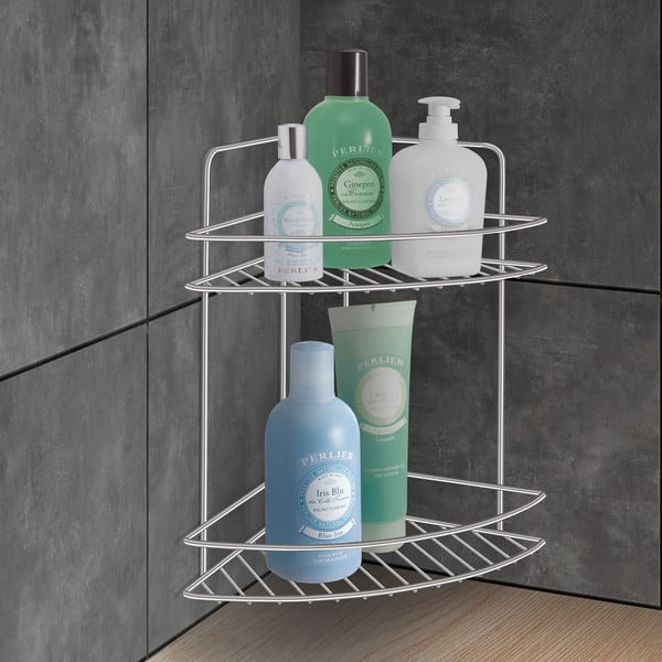 Стоманен рафт за баня в блестящо сребрист цвят Luxy – Metaltex-image-1