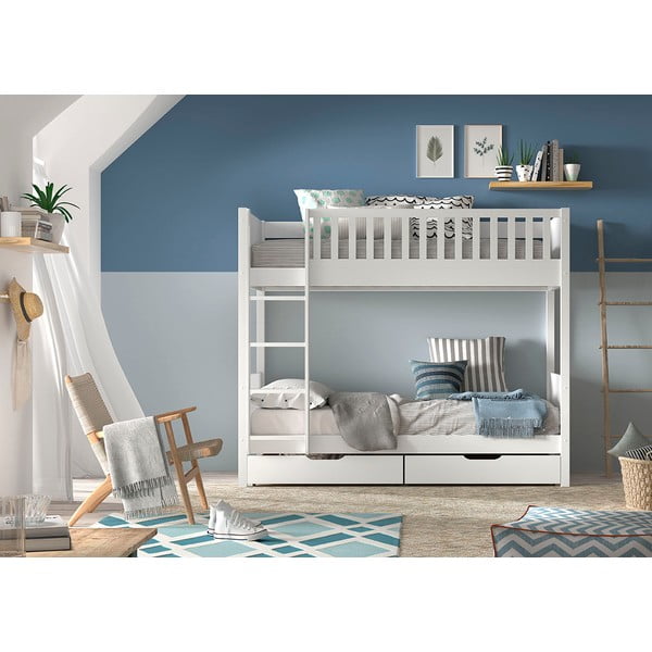 Бяло двуетажно легло за деца 90x200 cm Scott - Vipack-image-4