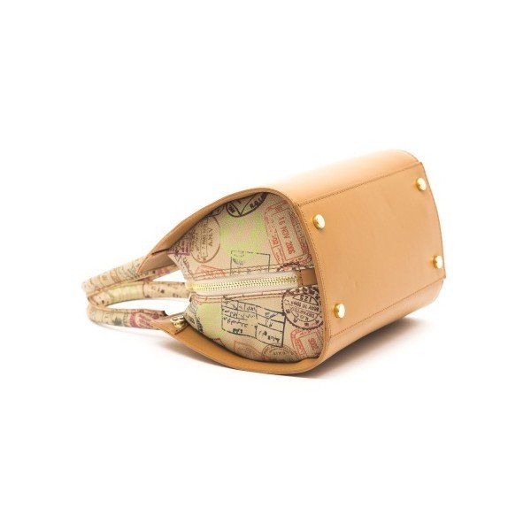 Кафява кожена чанта Hango - Alviero Martini-image-1