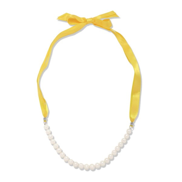 Perlový náhrdelník na žluté stužce Nova Pearls Copenhagen Mara de Vida 