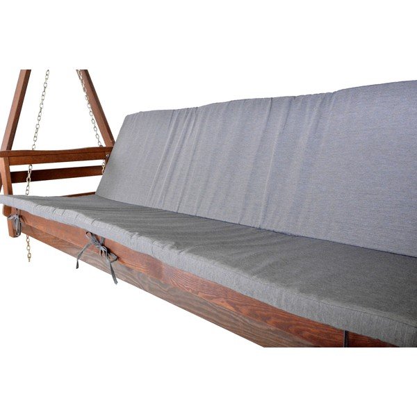 Градинска люлка от масивно дърво в сив и кафяв цвят Adelaida – Rojaplast-image-3