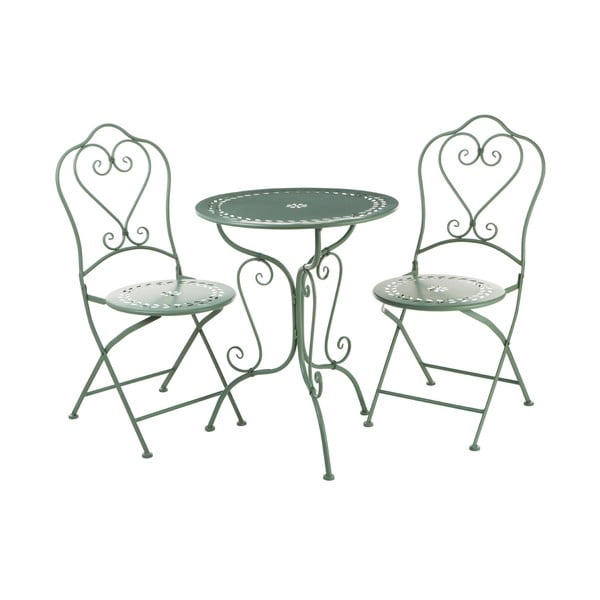 Комплект от 2 зелени градински стола и маса Jardin - Premier Housewares